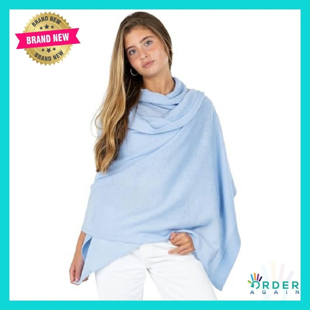 Luxury Cashmere Wool Blend Knitted Wrap Shawl Elegant Chic All-Season - Picture 2 of 8